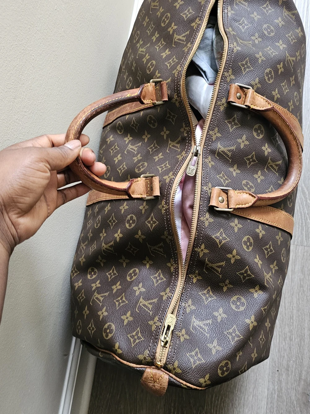 Louis Vuitton 55  Brown Monogram Keepall Travel Bag